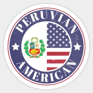 Proud Peruvian-American Badge - Peru Flag Sticker